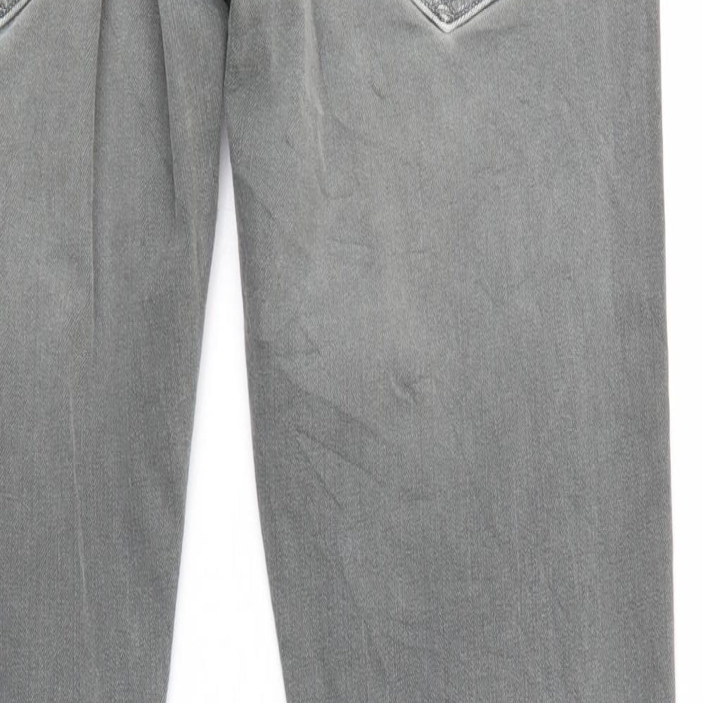 Replay Mens Grey  Denim Straight Jeans Size 32 L32 in