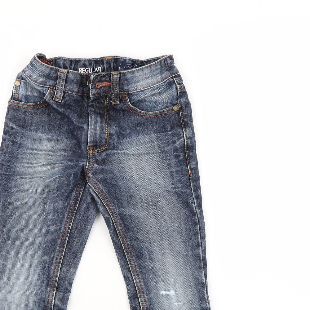 NEXT Boys Blue  Denim Straight Jeans Size 5 Years - distressed