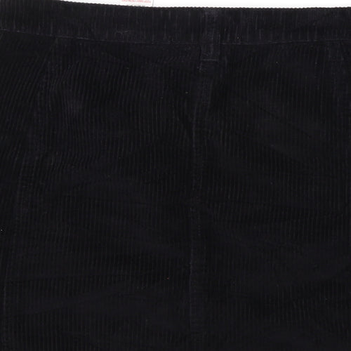 NEXT Womens Black  Corduroy A-Line Skirt Size 12