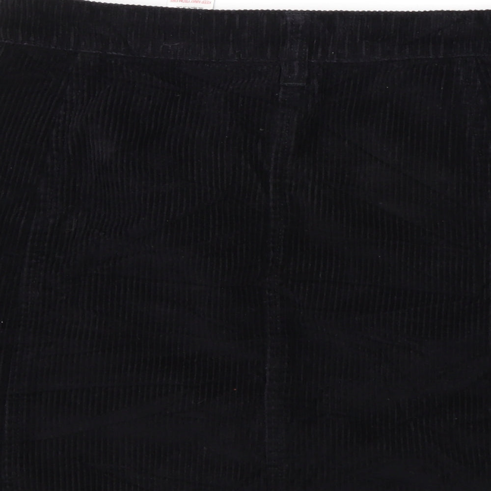 NEXT Womens Black  Corduroy A-Line Skirt Size 12