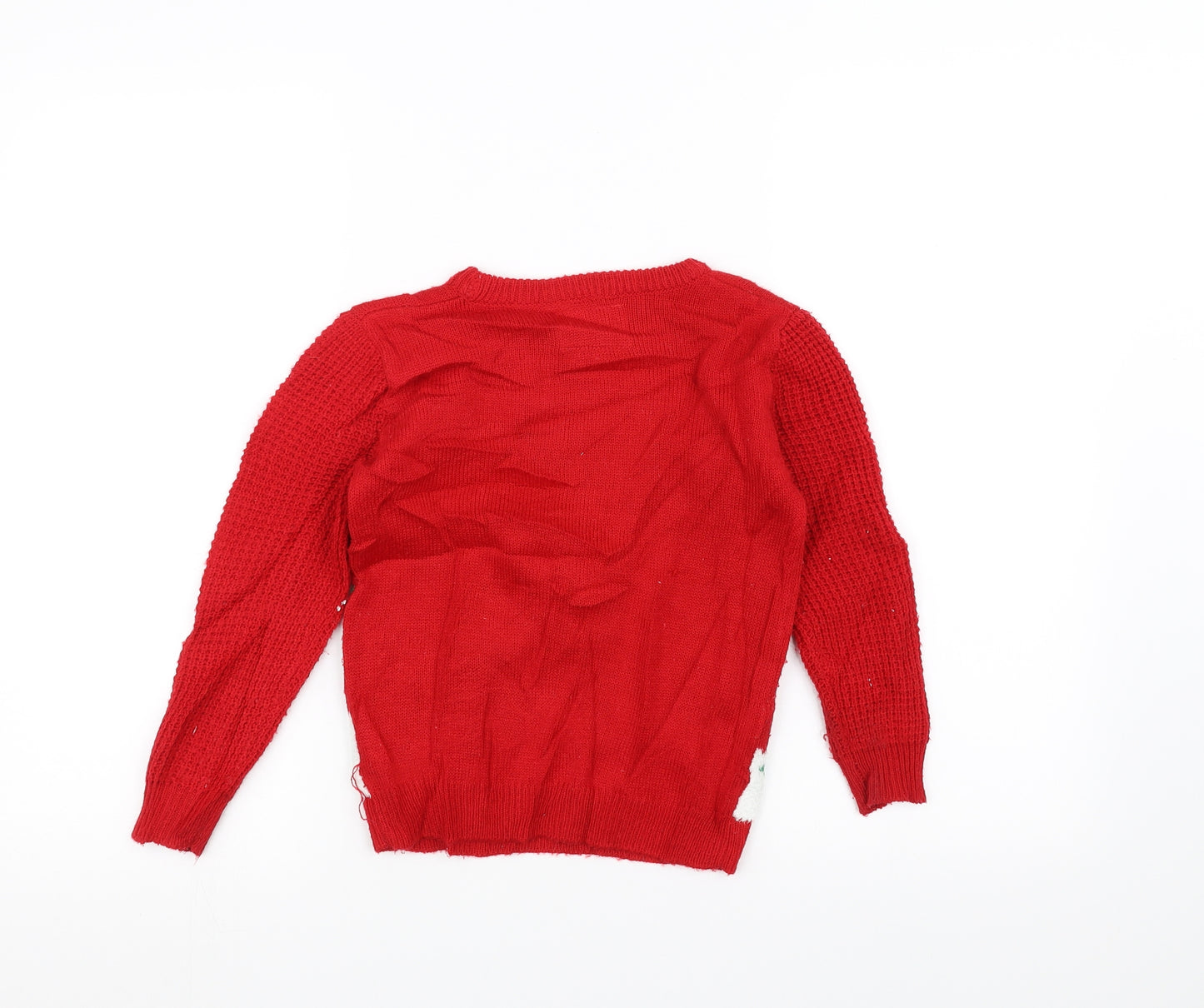Primark Girls Red   Pullover Jumper Size 5-6 Years  - Christmas  Jumper