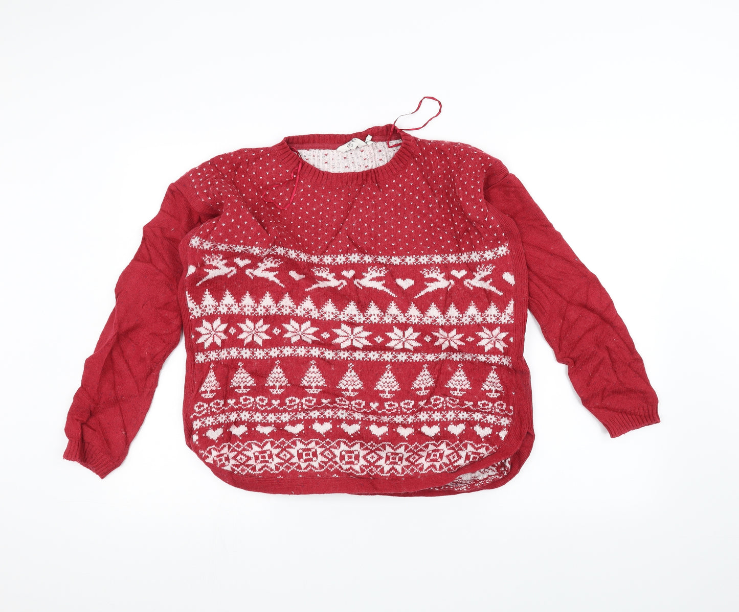 Fat Face Womens Red   Pullover Jumper Size 10  - Christmas  Jumper