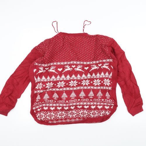 Fat Face Womens Red   Pullover Jumper Size 10  - Christmas  Jumper