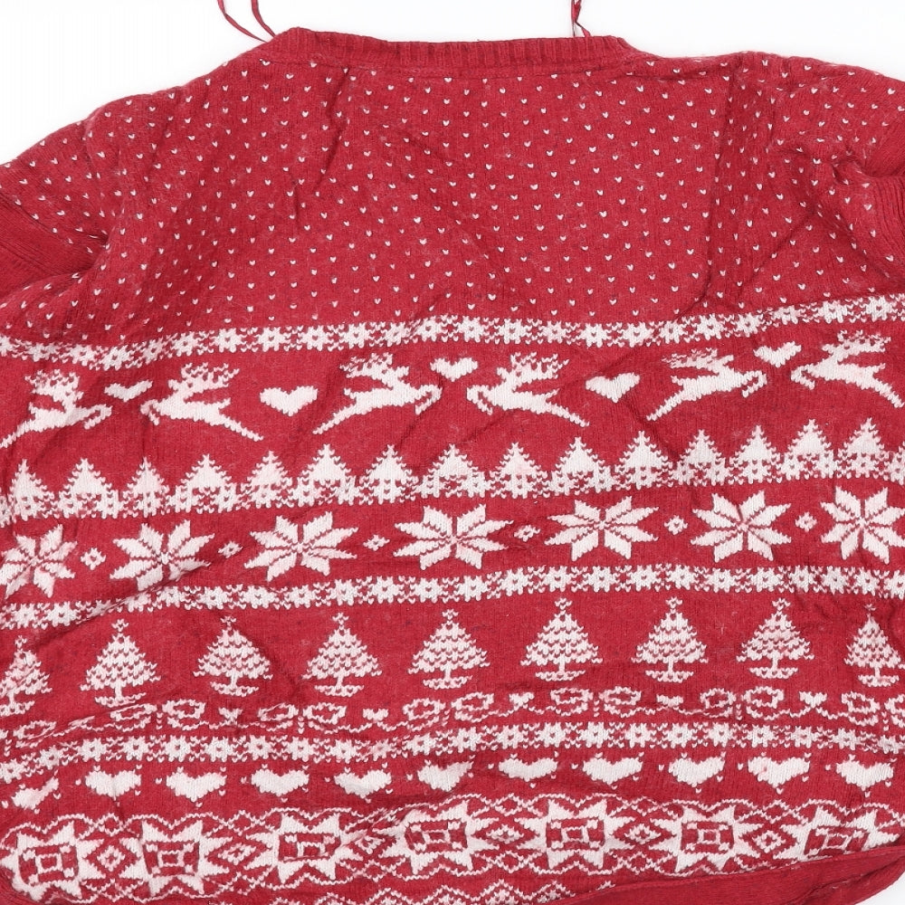 Fat Face Womens Red   Pullover Jumper Size 10  - Christmas  Jumper