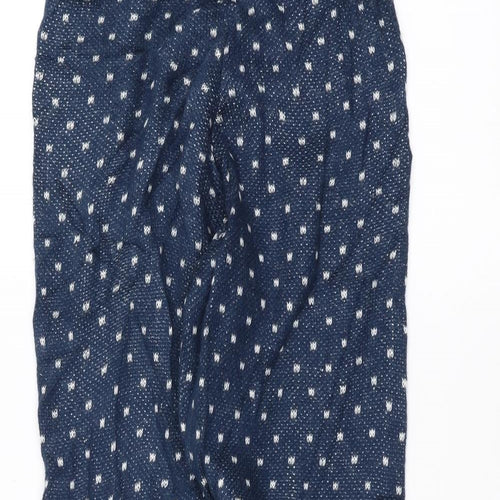 ASOS Womens Blue Polka Dot Knit Sweatpants Trousers Size 8 L26 in