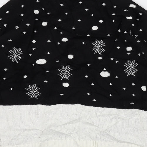 Preworn Mens Black  Knit Pullover Jumper Size S  - Christmas  Jumper