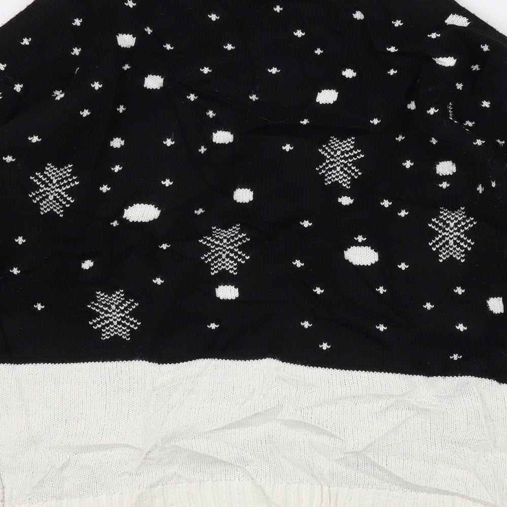 Preworn Mens Black  Knit Pullover Jumper Size S  - Christmas  Jumper