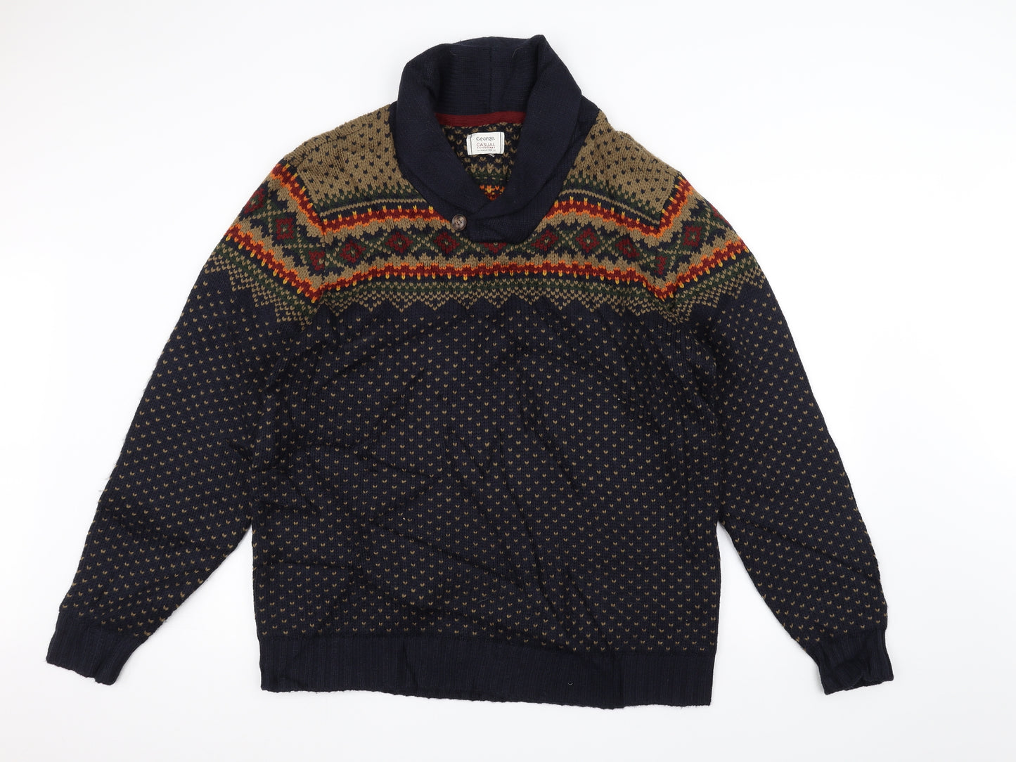 George Mens Blue   Jacket Coatigan Size XL