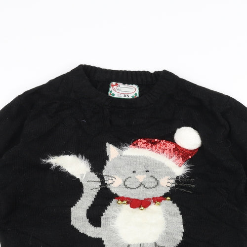 Preworn Womens Black  Knit Pullover Jumper Size XS  - Christmas  Jumper