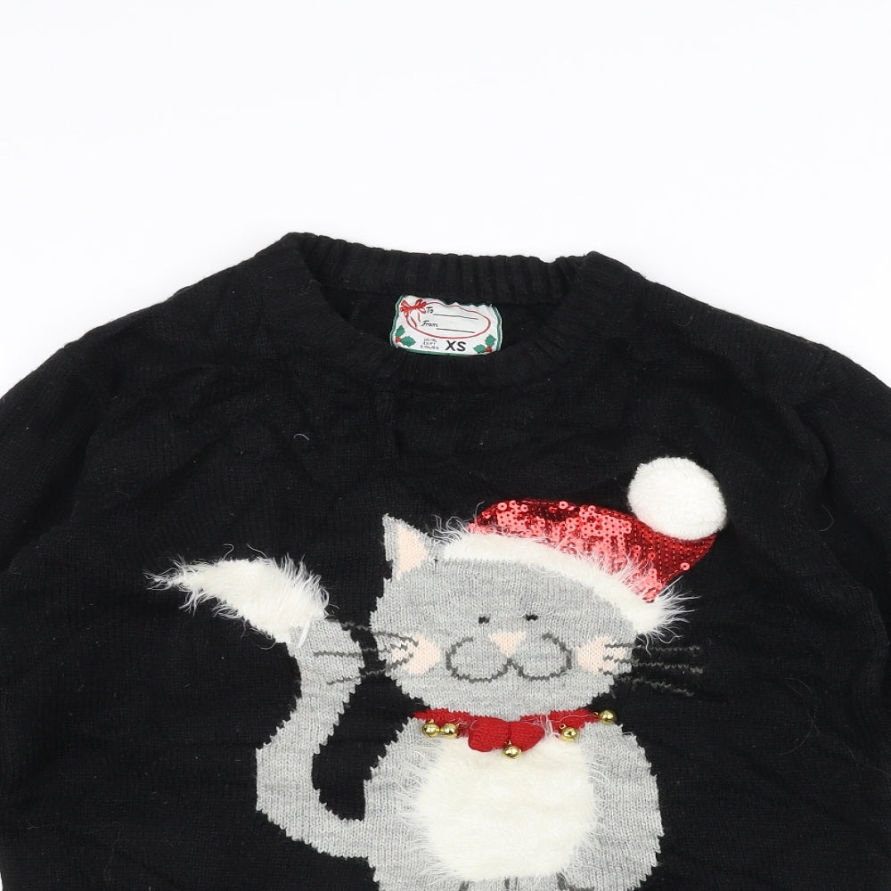 Preworn Womens Black  Knit Pullover Jumper Size XS  - Christmas  Jumper