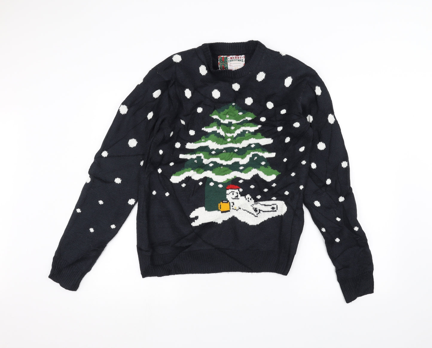Cedar Wood State Mens Blue  Knit Pullover Jumper Size XS  - Christmas  Jumper