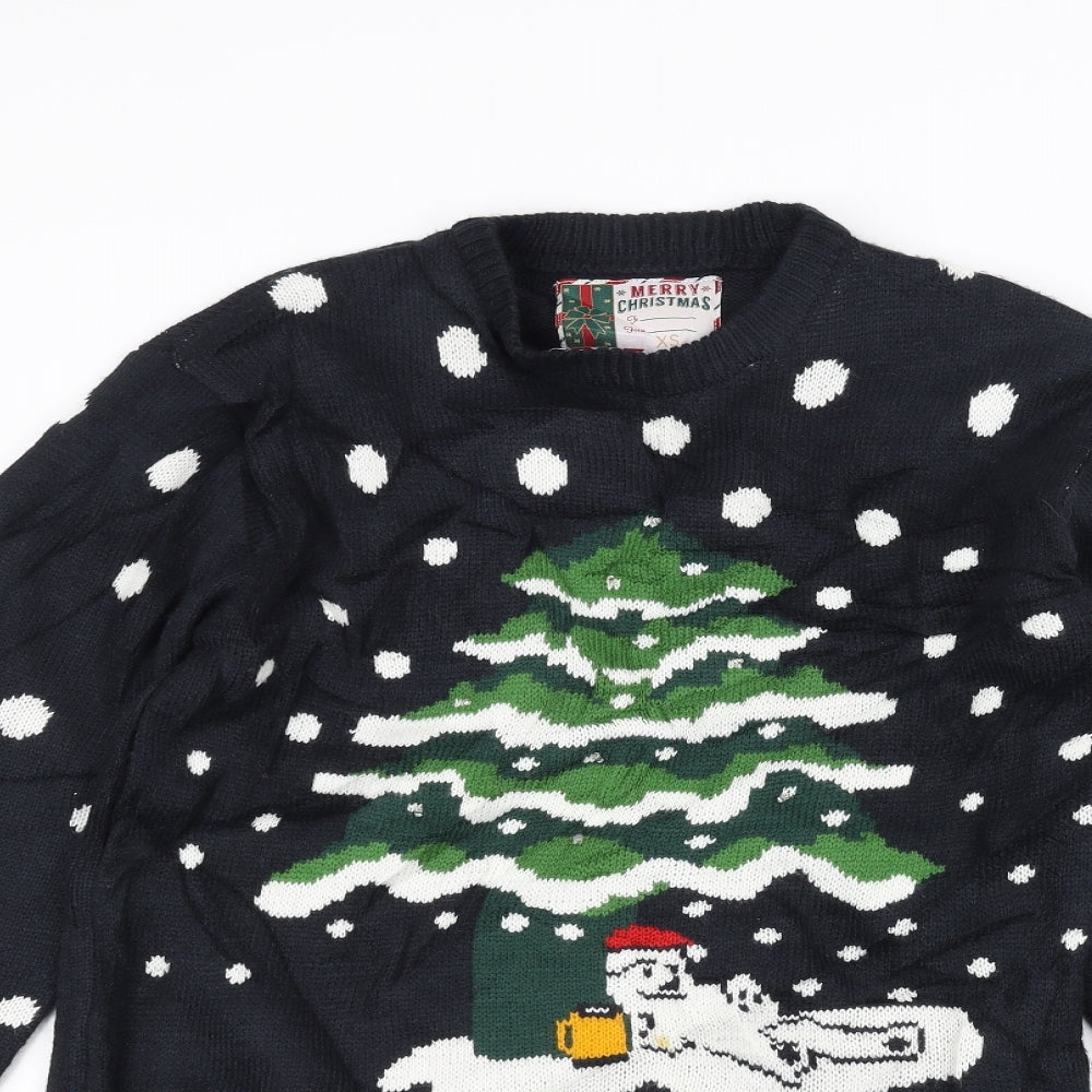 Cedar Wood State Mens Blue  Knit Pullover Jumper Size XS  - Christmas  Jumper