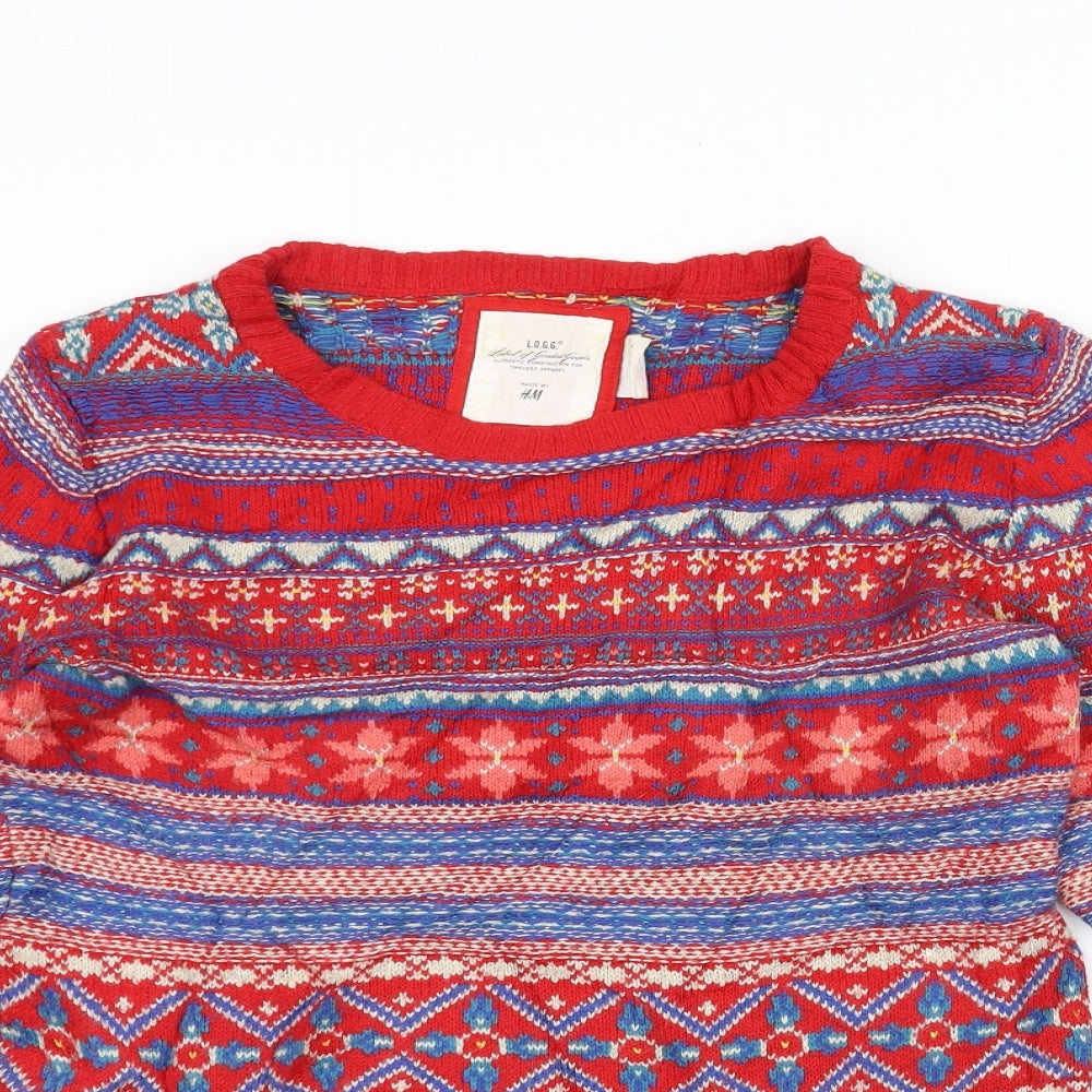 H&M Womens Red  Knit Pullover Jumper Size M  - Christmas  Jumper