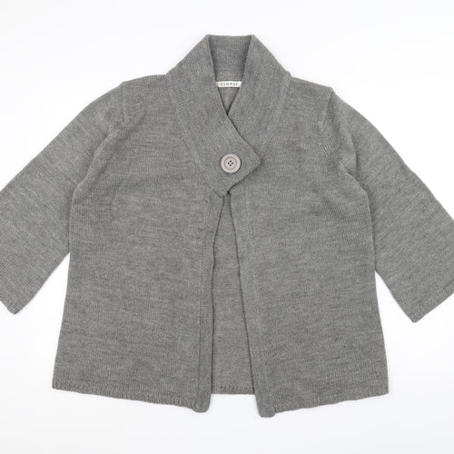 George Womens Grey  Knit Jacket Coatigan Size 18