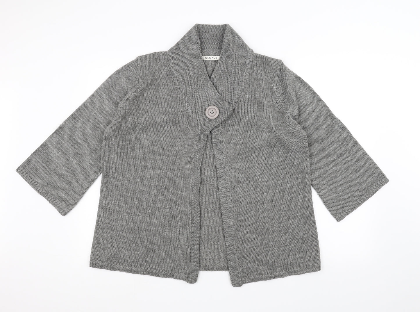 George Womens Grey  Knit Jacket Coatigan Size 18