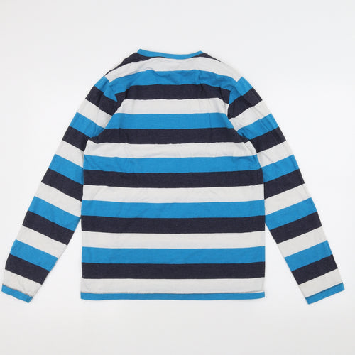 F&F Boys Blue Striped  Basic T-Shirt Size 13-14 Years