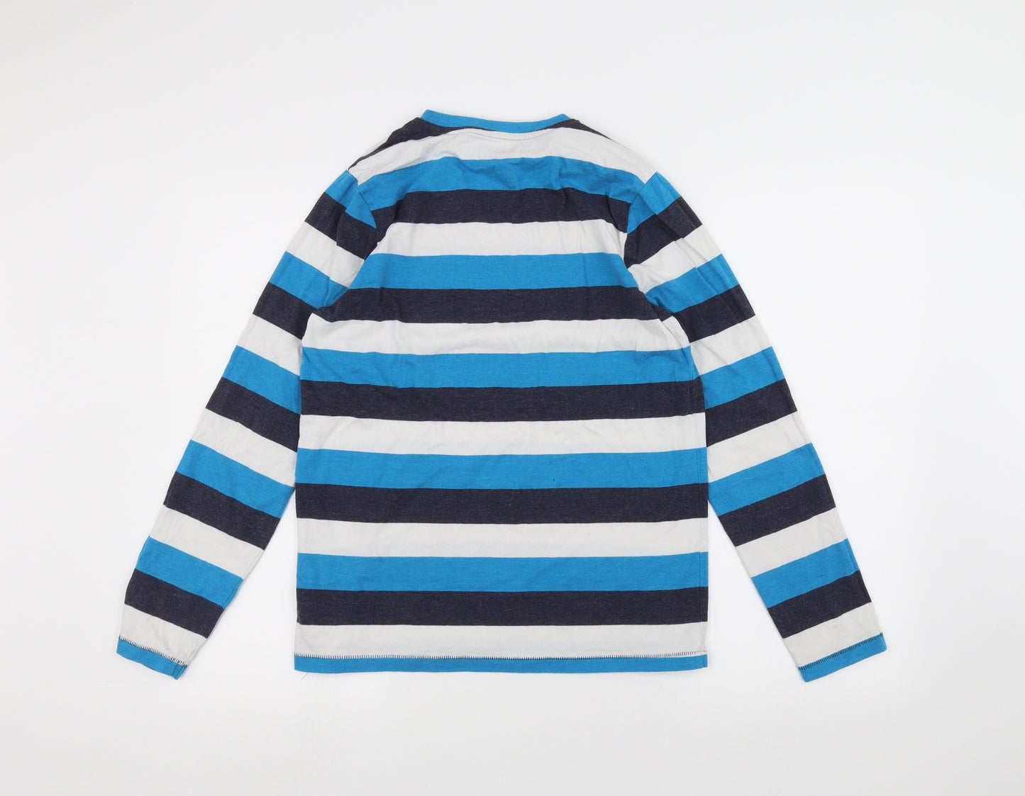 F&F Boys Blue Striped  Basic T-Shirt Size 13-14 Years