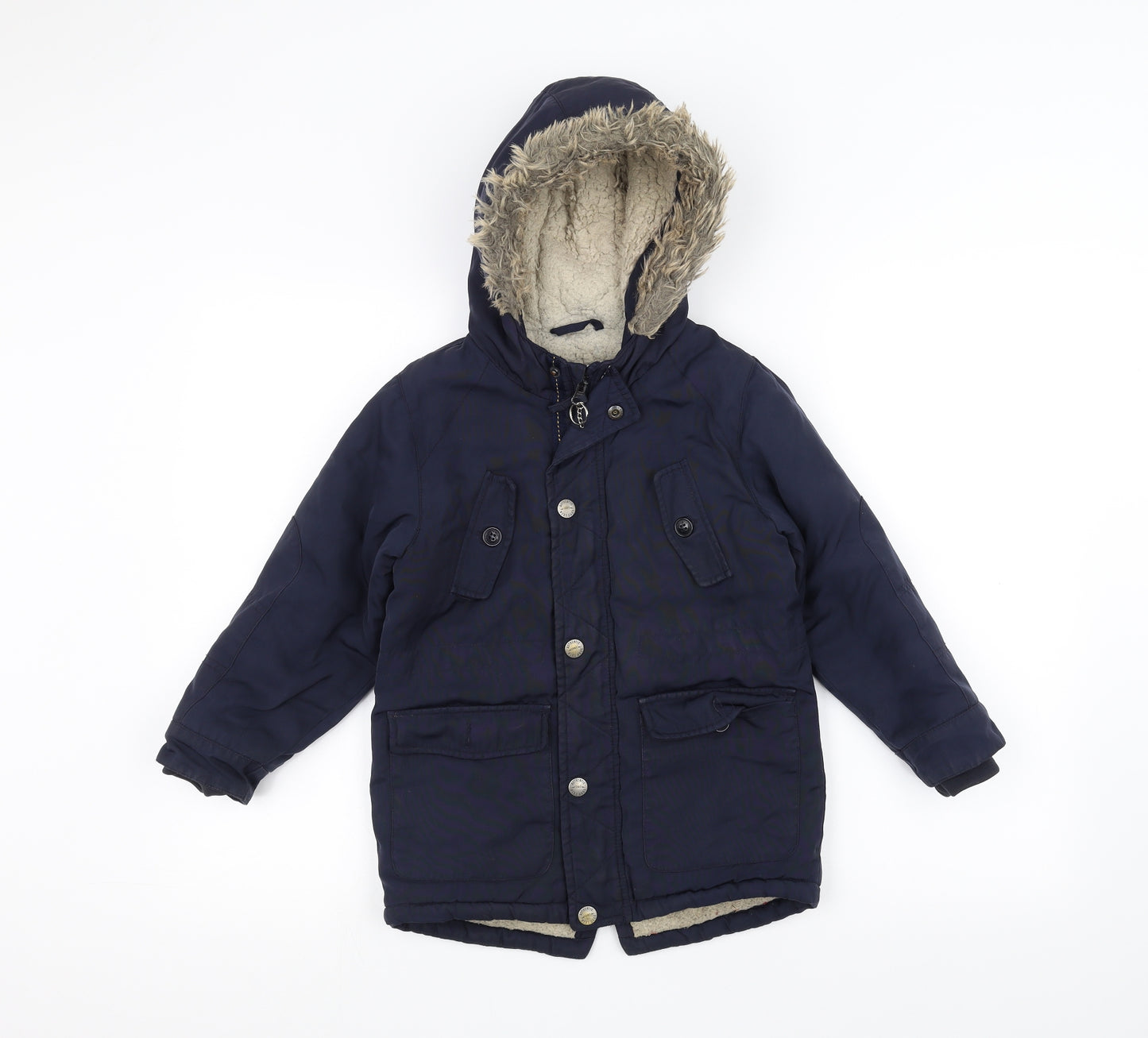 NEXT Boys Blue   Parka Coat Size 5-6 Years