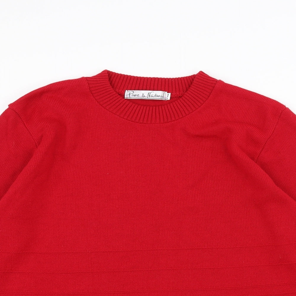 Pure & Natural Womens Red   Pullover Jumper Size L