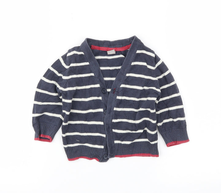 TU Girls Blue Striped Cardigan Jumper Size 9-12 Months