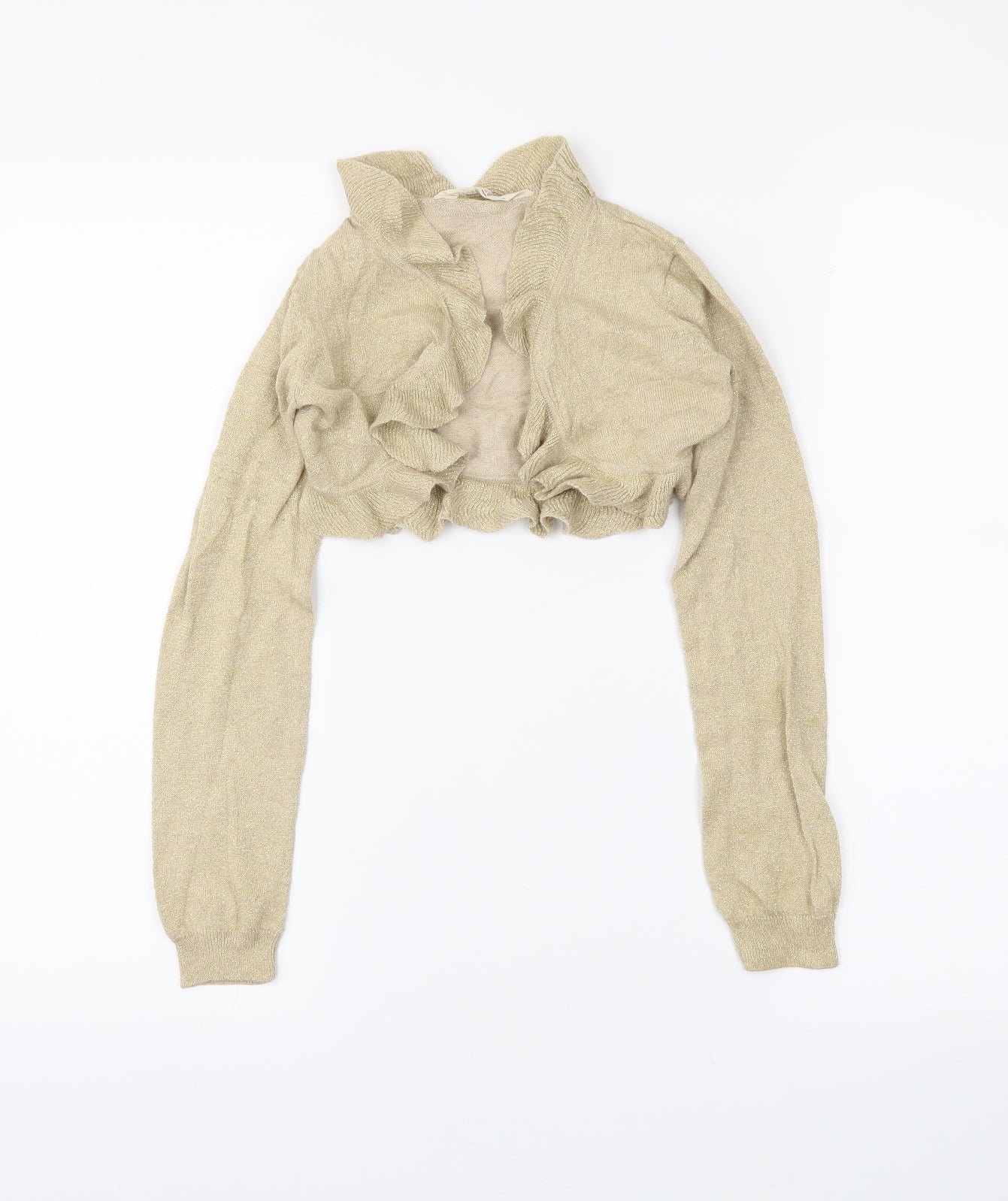 H&M Girls Gold   Shrug Jumper Size 7-8 Years