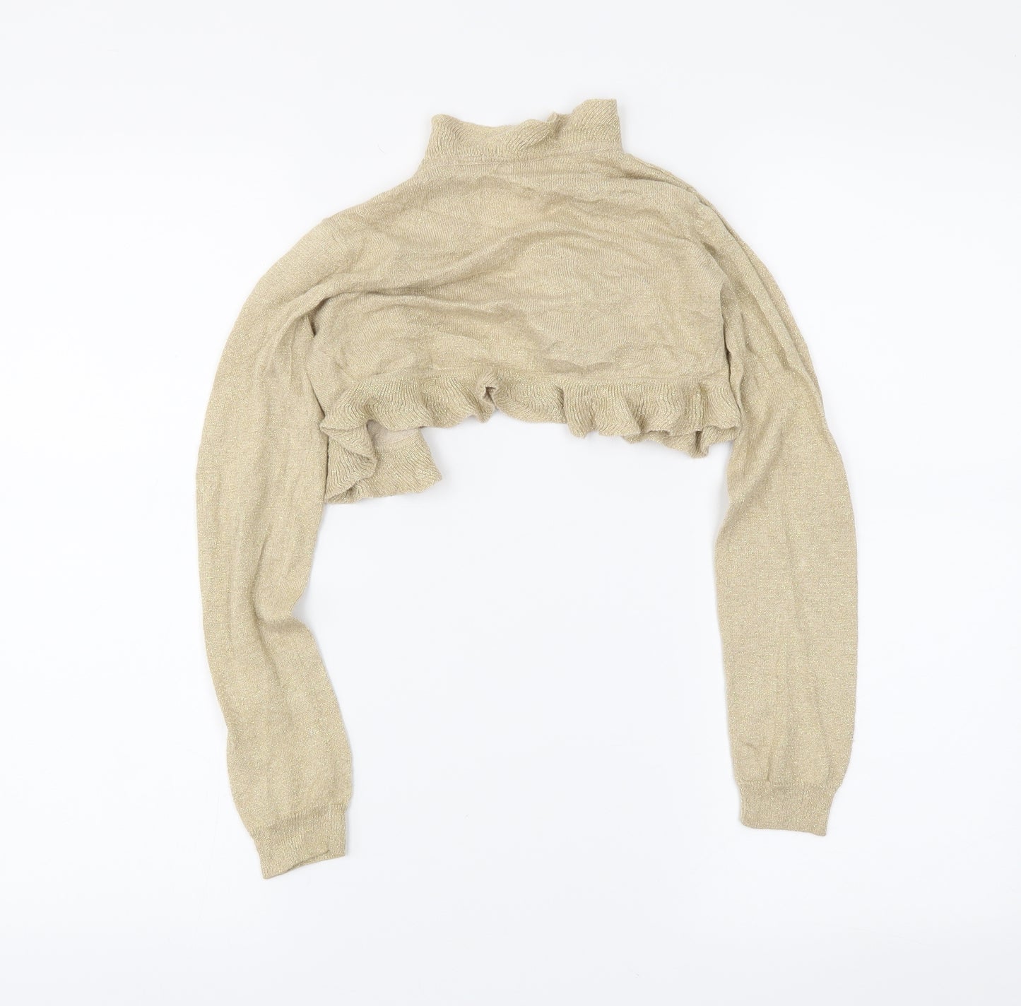 H&M Girls Gold   Shrug Jumper Size 7-8 Years