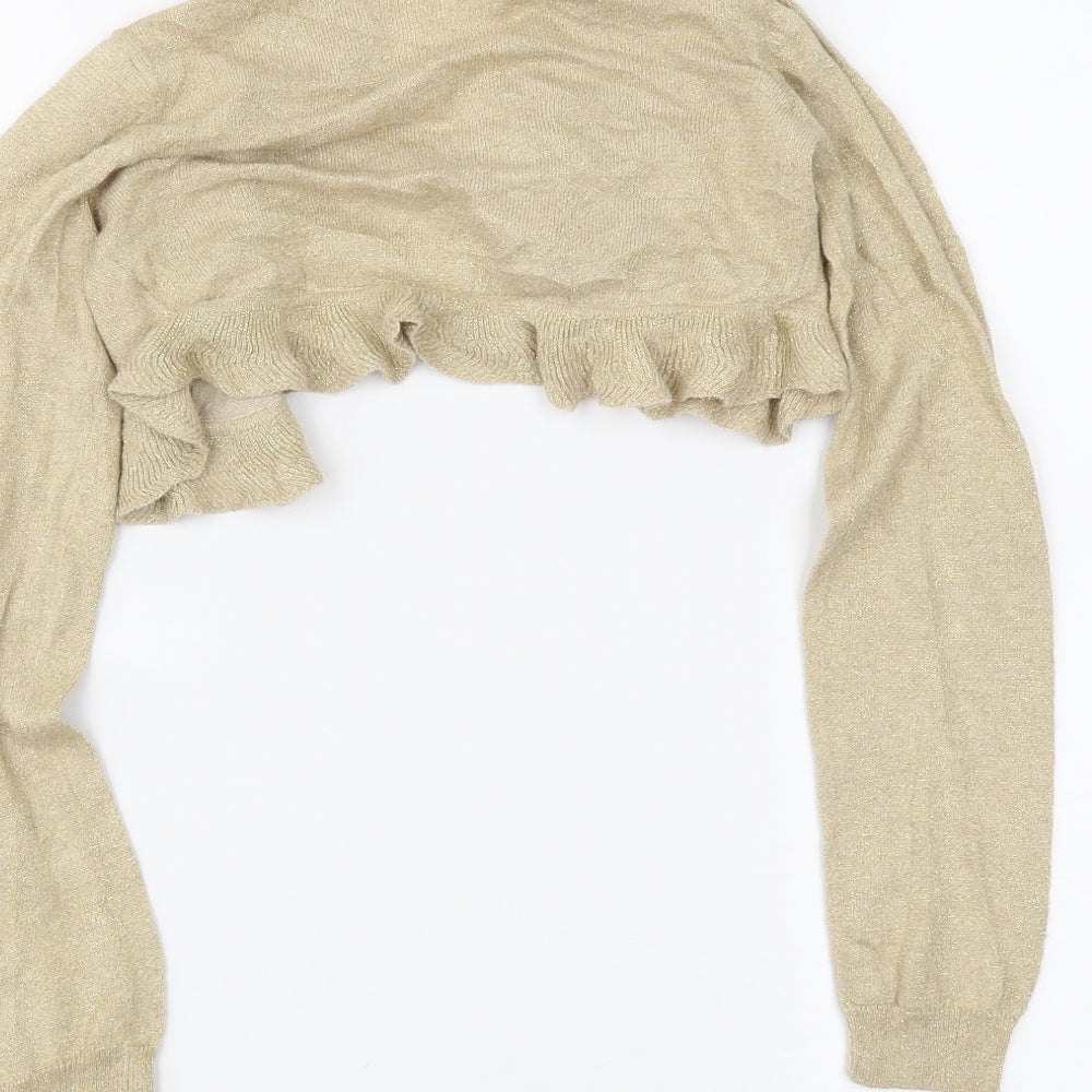 H&M Girls Gold   Shrug Jumper Size 7-8 Years