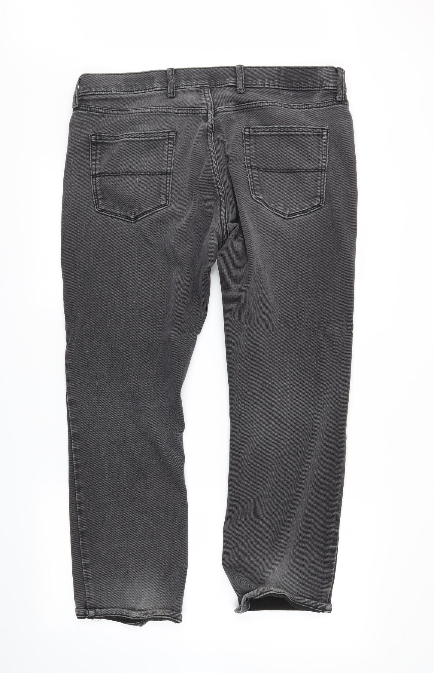 M&S Mens Grey  Denim Straight Jeans Size 38 in L27 in