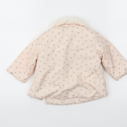 NEXT Girls Pink Floral  Puffer Jacket Coat Size 3-6 Months