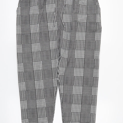 Preworn Womens Black Plaid  Trousers  Size M L22 in