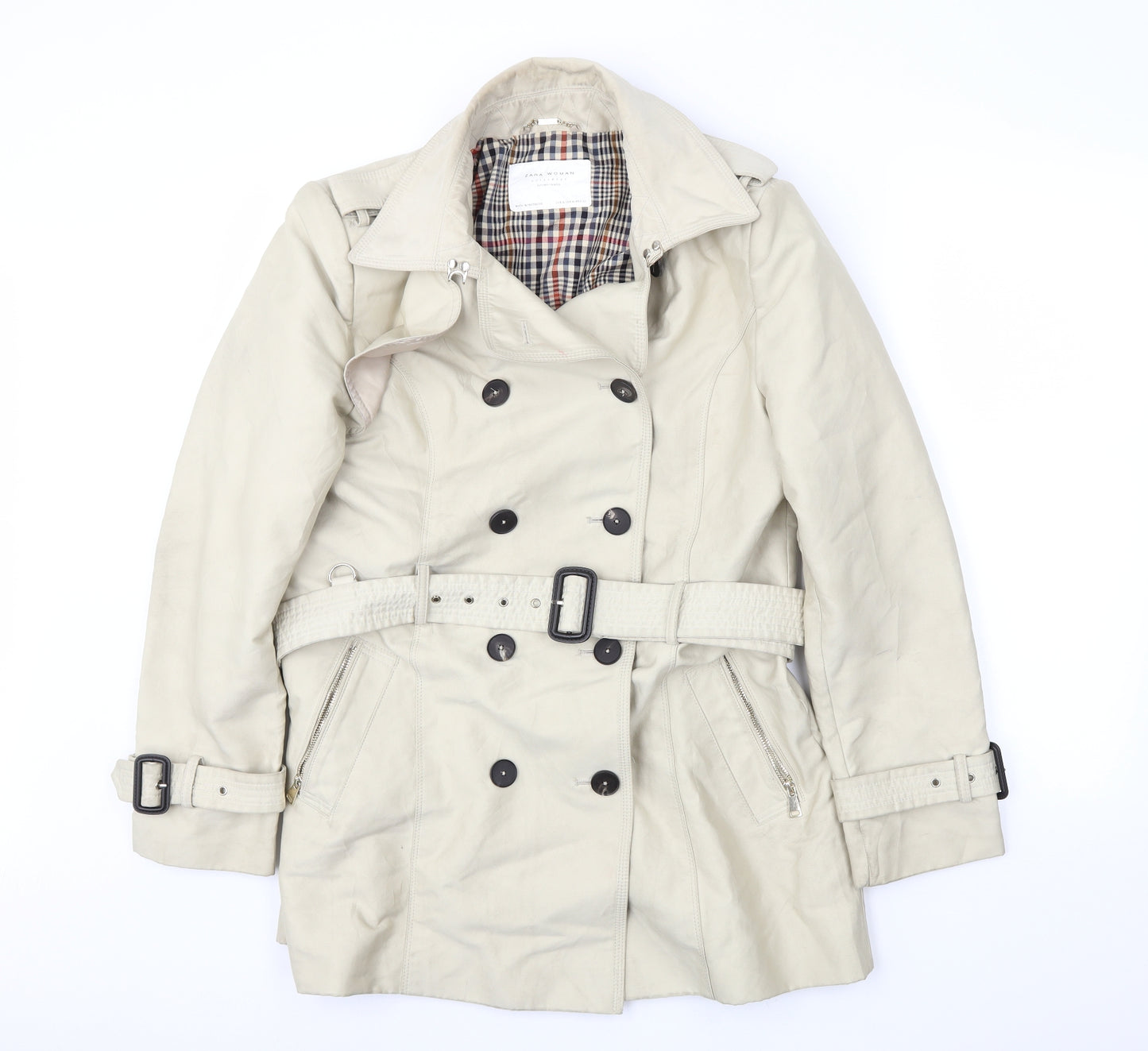 Zara Womens Beige   Trench Coat Coat Size XL