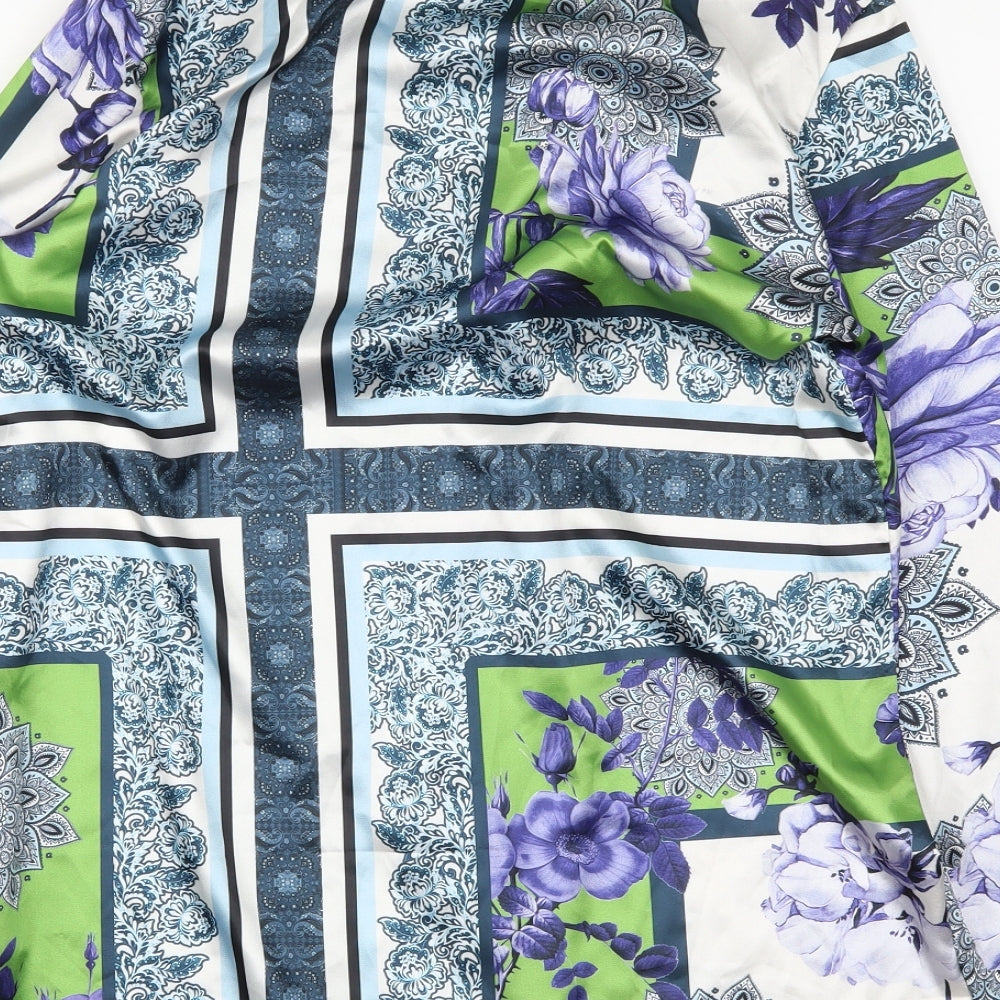 PRETTYLITTLETHING Womens White Floral  Wrap Blouse Size 8