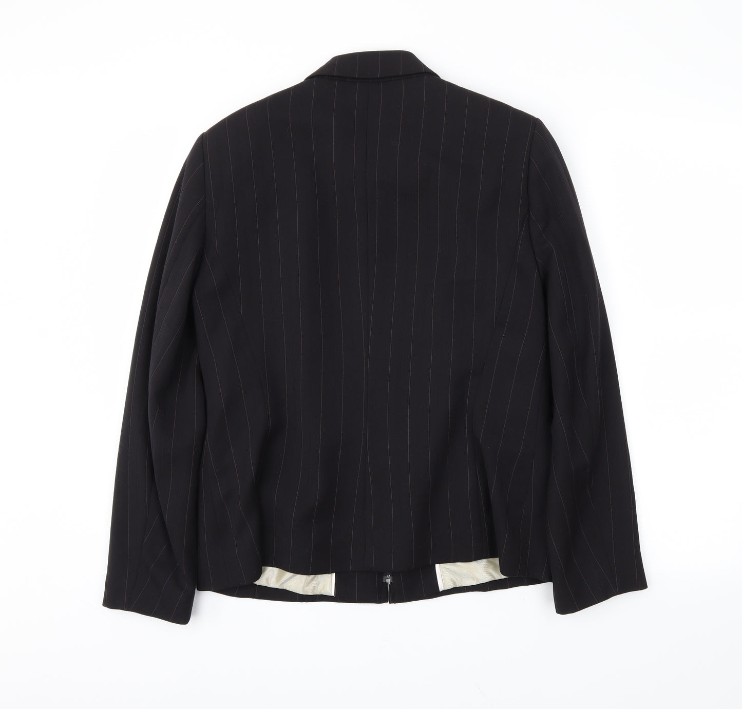 Klass Womens Black Striped  Jacket Blazer Size 14