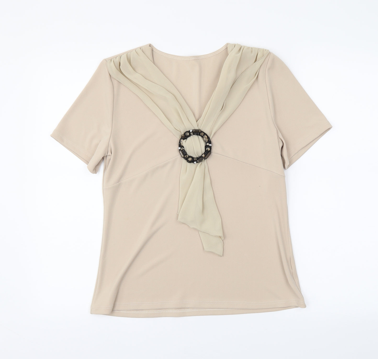Preworn Womens Beige   Basic Blouse Size 14