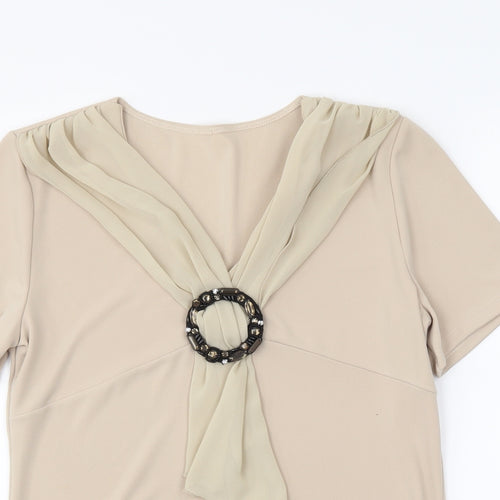 Preworn Womens Beige   Basic Blouse Size 14