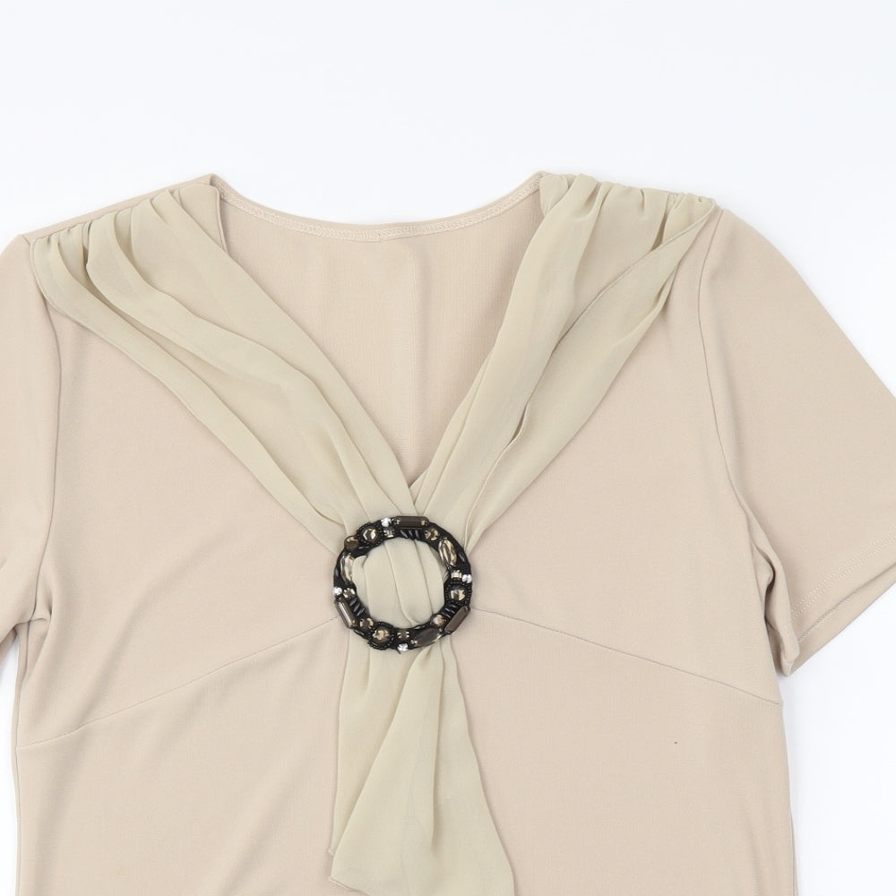 Preworn Womens Beige   Basic Blouse Size 14