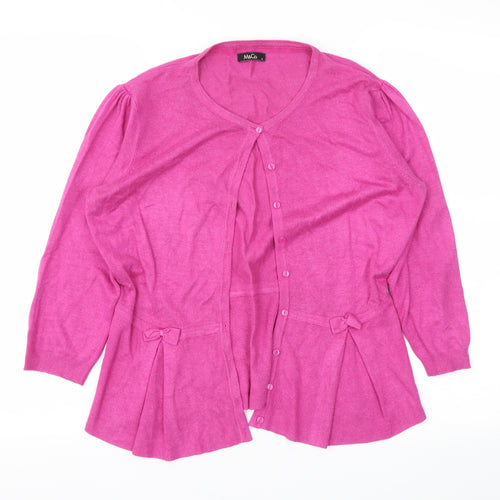 M&Co Womens Purple   Cardigan Jumper Size 12