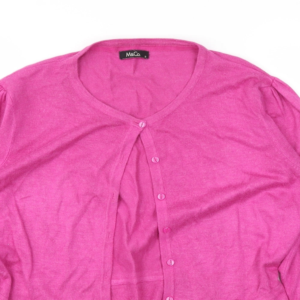 M&Co Womens Purple   Cardigan Jumper Size 12