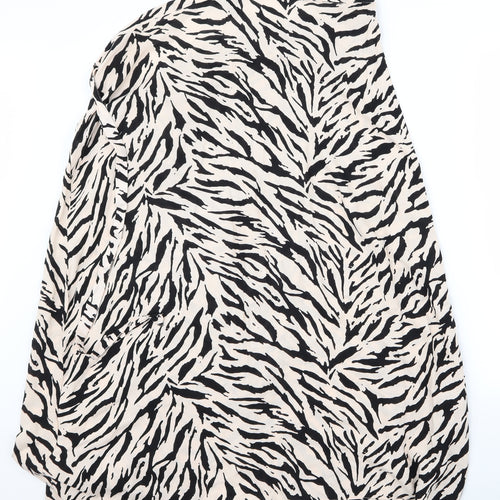 Preworn Womens Black Animal Print  Basic Blouse Size 8  - 9