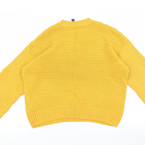 Divided Womens Yellow   Pullover Jumper Size S