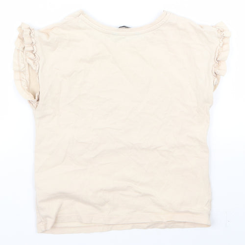 George Girls Beige  Rayon Basic T-Shirt Size 6 Years