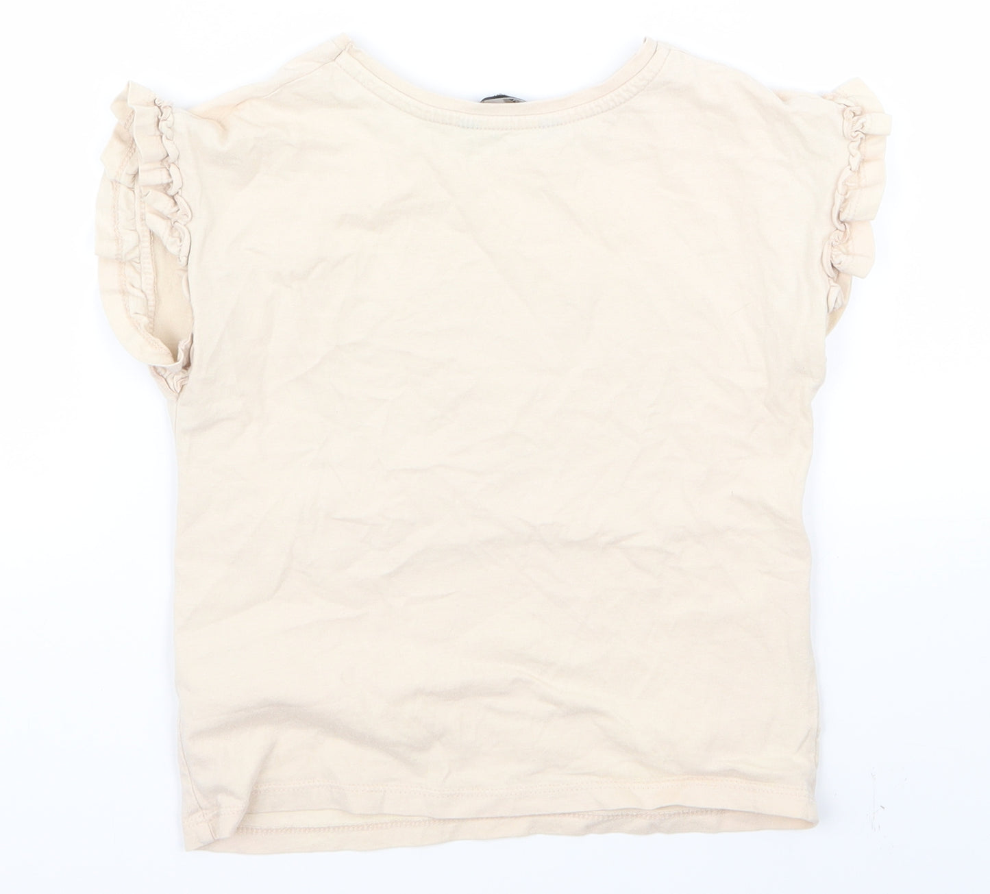 George Girls Beige  Rayon Basic T-Shirt Size 6 Years