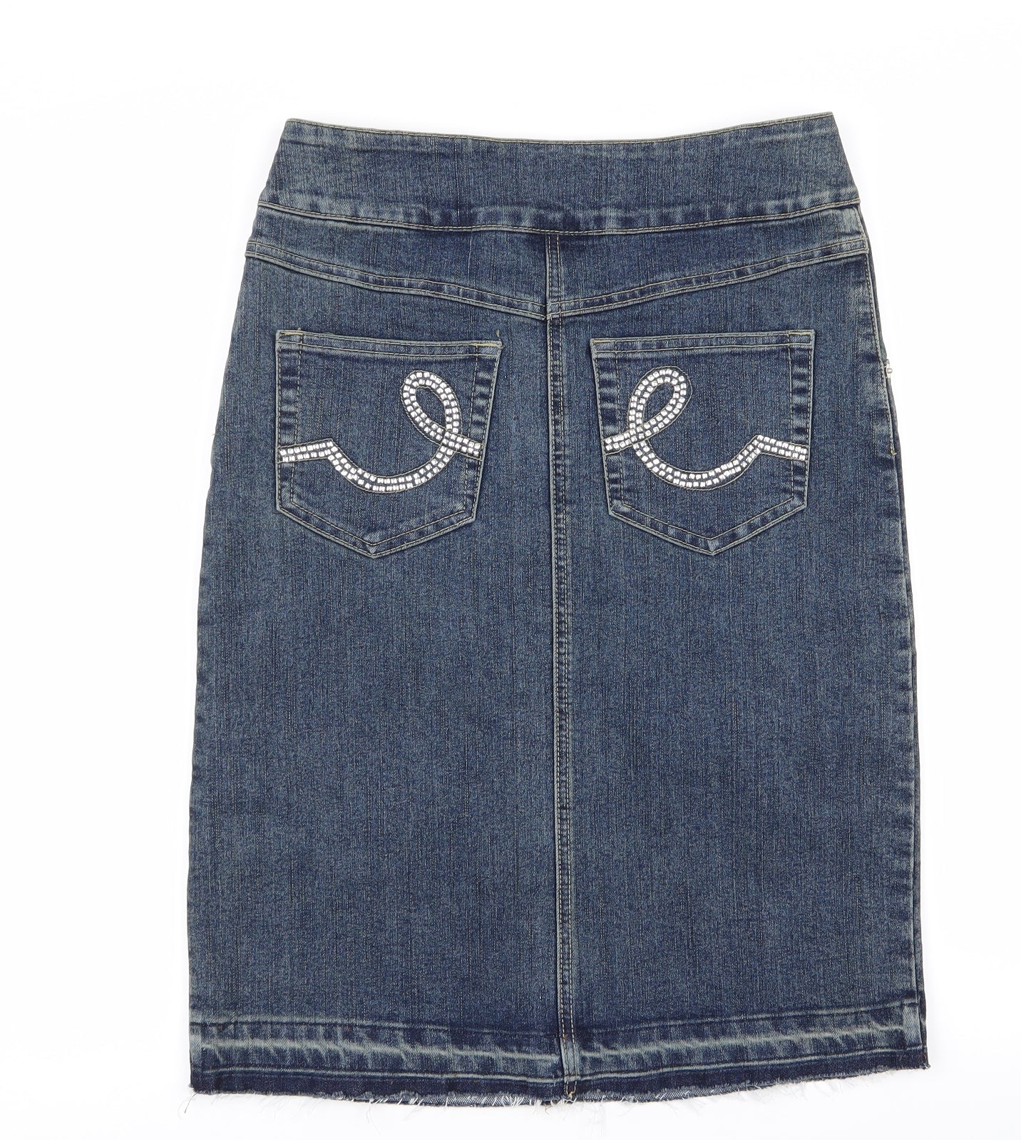 Preworn Womens Blue  Denim Straight & Pencil Set Size 12