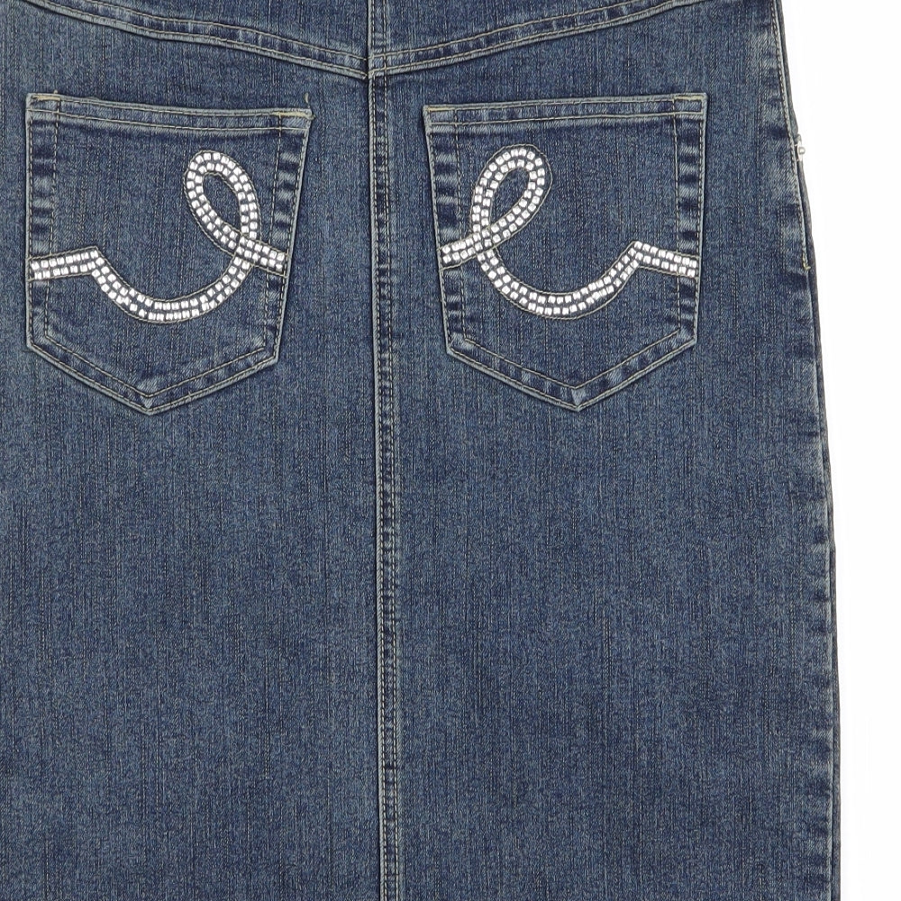 Preworn Womens Blue  Denim Straight & Pencil Set Size 12