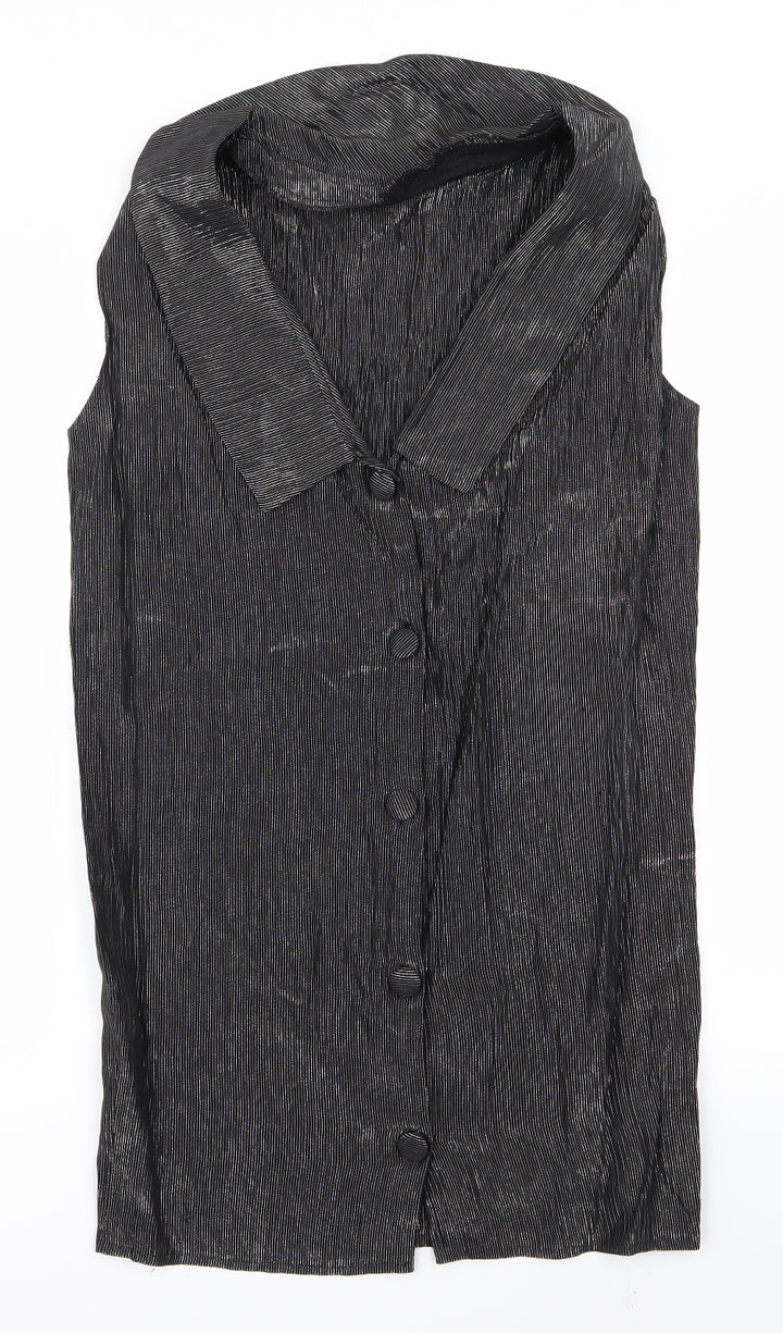 KRISS Womens Grey   Basic Button-Up Size L