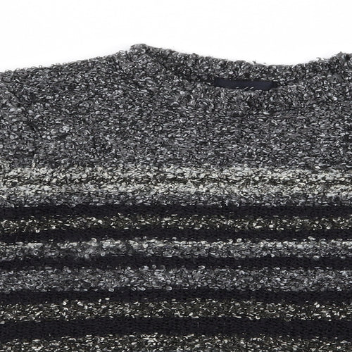 mixin Womens Grey Striped  Pullover Jumper Size M