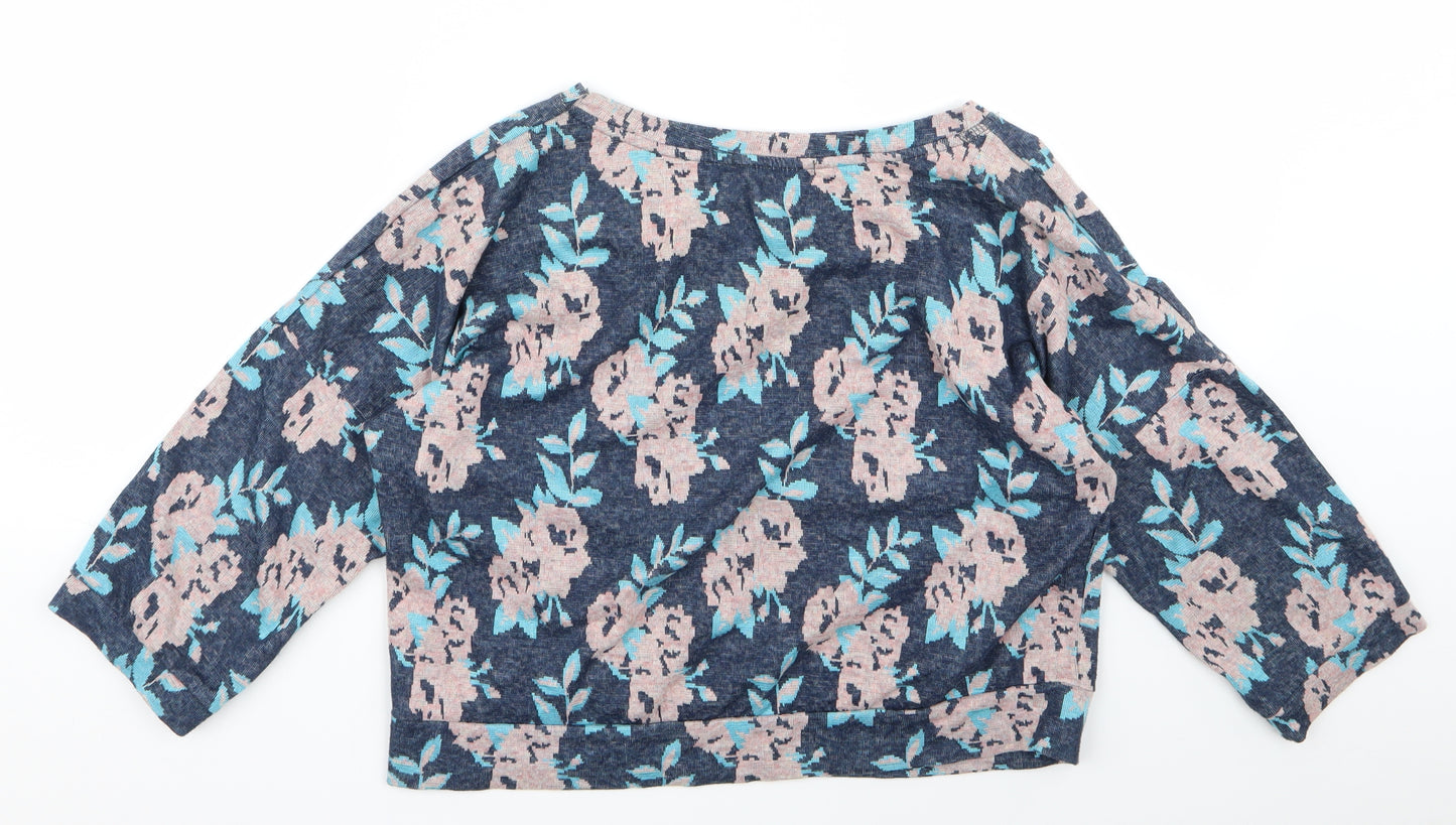 George Womens Blue Floral  Pullover Jumper Size 14