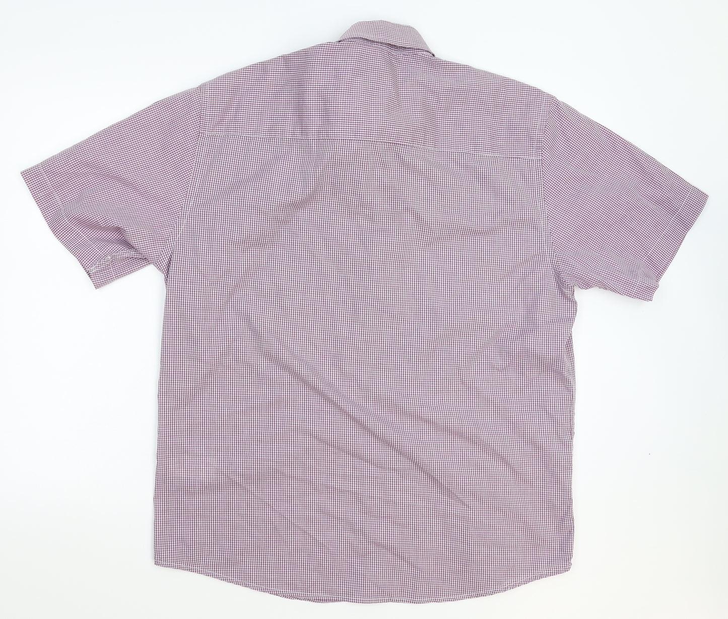 Pierre Cardin Mens Purple Check   Button-Up Size XL