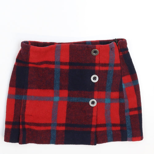 NEXT Girls Red Check  Mini Skirt Size 4 Years