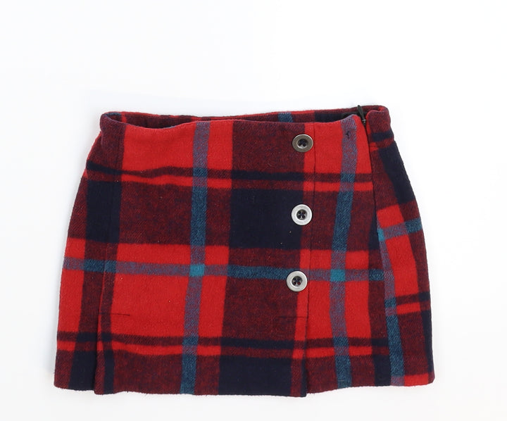 NEXT Girls Red Check Mini Skirt Size 4 Years
